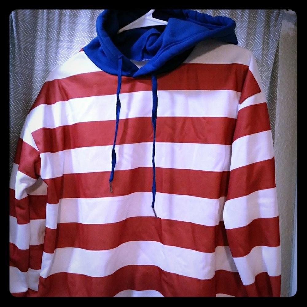 Men's hooded  Stripped sweatshirt